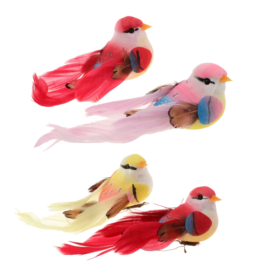 

MagiDeal 2Pcs Lifelike Artificial Foam Birds Decorative Figurines Miniatures for Home Garden Decor Craft Table Top