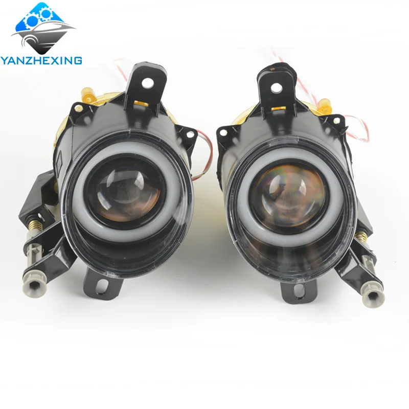 2pcs Angel eye LED 1 комплект, высококачественный передний бампер, противотуманная фара, ангельский глаз, светодиодный противотуманный фонарь, крышка/Жгут для Chevy Malibu 2012 2013 - Цвет: 2pcs Angel eye LED
