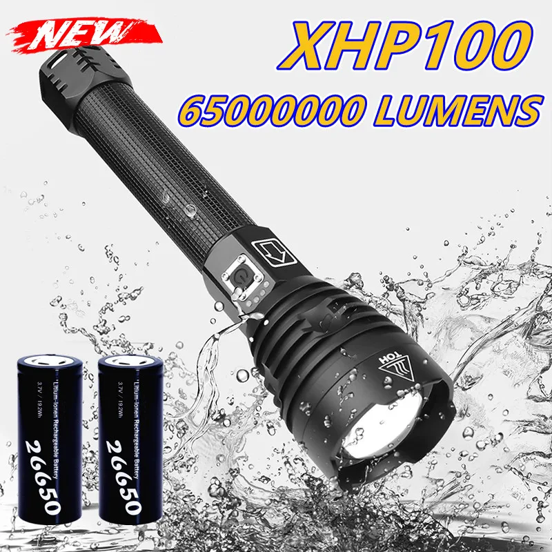 

Новейсветильник самый мощный светодиодный фонарик, фонарик CREE XHP100, тактическая вспышка s XML L2, USB-перезаряжаемая вспышка 18650, ручная лампа