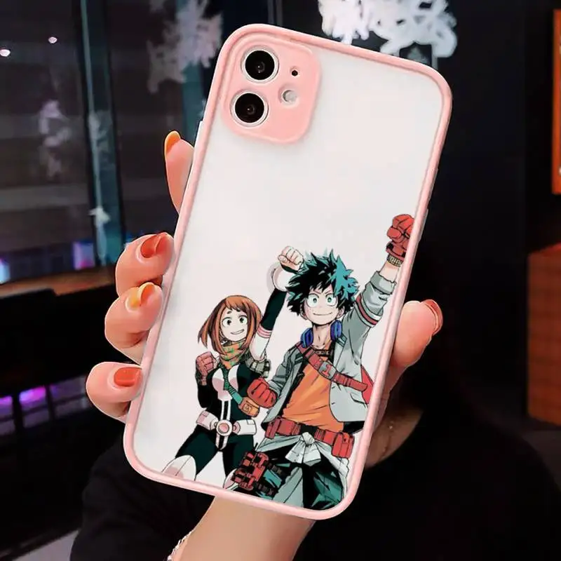 

anime My hero academia Phone Case matte transparent For iphone 7 8 11 12 plus mini x xs xr pro max cover