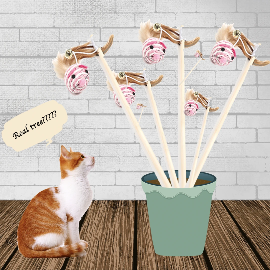 Игрушечные питомцы Аксессуары для кошек тизер котят палочка из сизаля