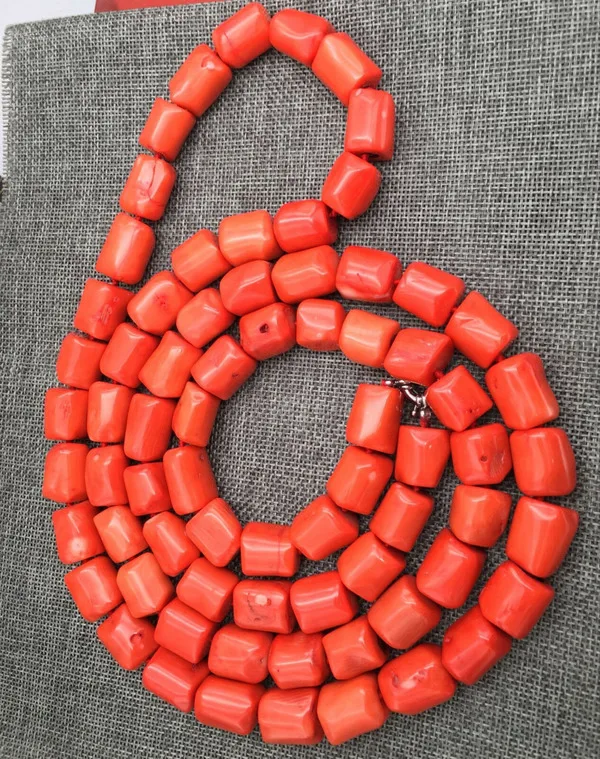 

Цепочка с бусинами асимметричного дизайна, ожерелье из натурального апельсинового коралла 14-16 мм, 36 дюймов, ААА