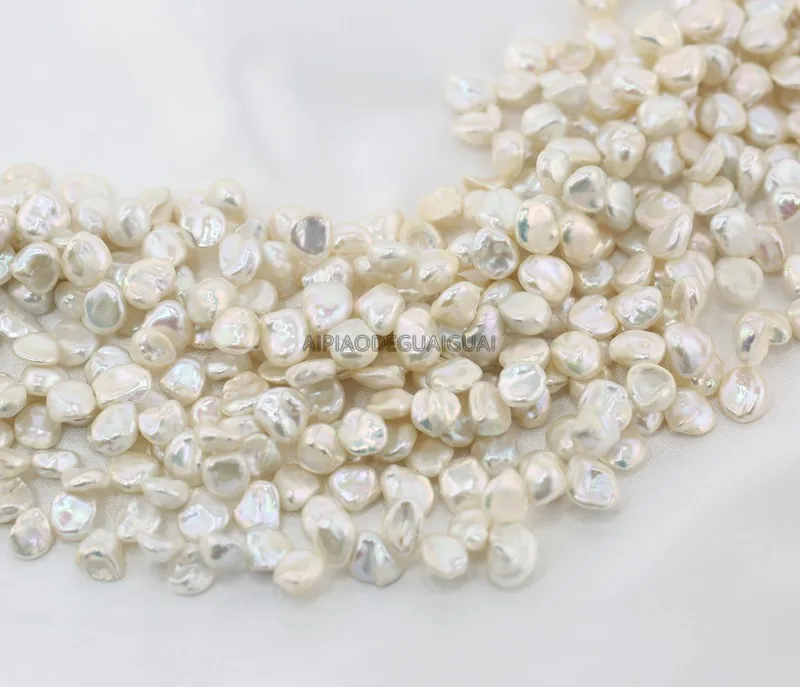 

APDGG wholesale wholesale 5strands Real 9-10mm AA- keshi white pearl strands loose beads women lady jewelry DIY