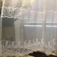 white luxury jacquard tulle curtains hollow out bottom lace design for bedroom delicate french window screen cortinas