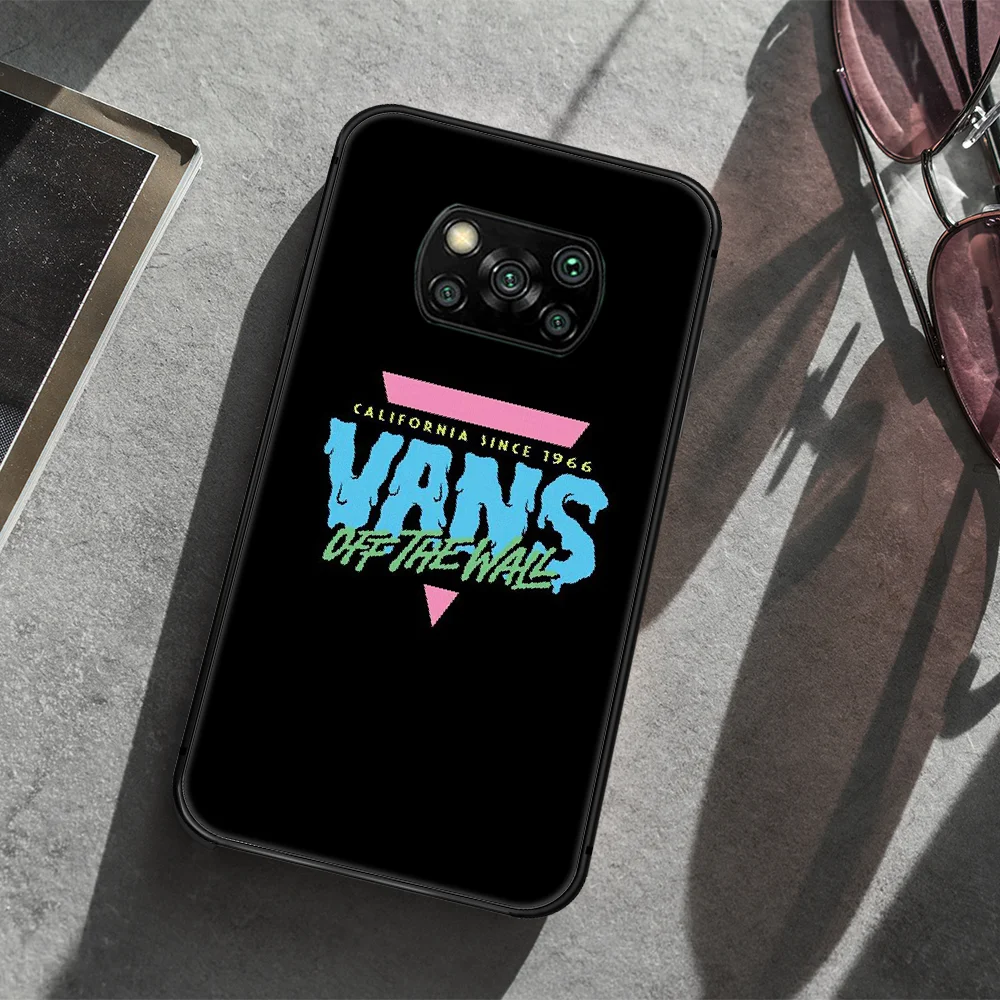 

American fashion brand VANS Phone case Cover Hull For Xiaomi Mi A2 A3 8 9 9T Note 10 Se Lite Pro black Hoesjes Painting