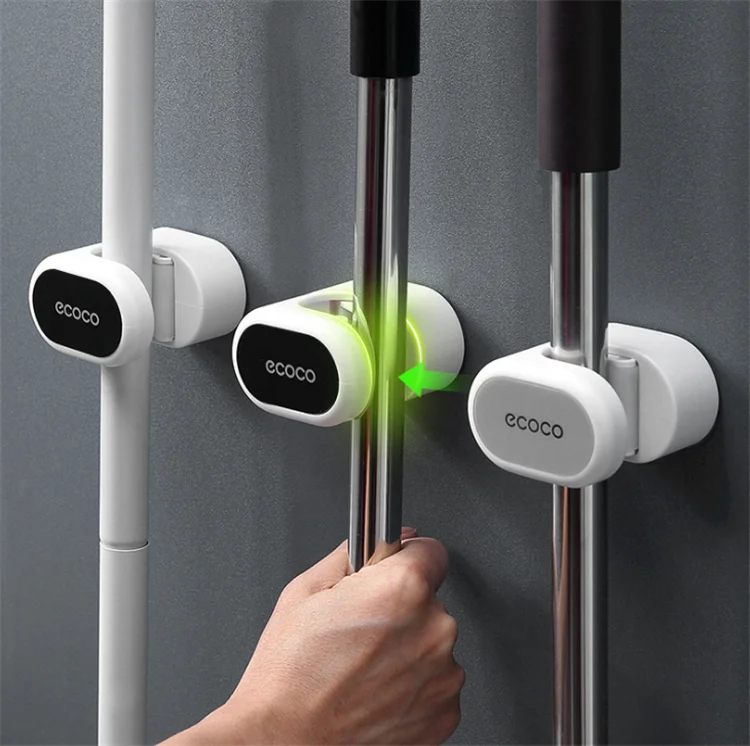

Bathroom Mop Holder Household Adhesive Mop Rack Hanger Wall Mounted Mop Hook Organizer Bathroom Accessories