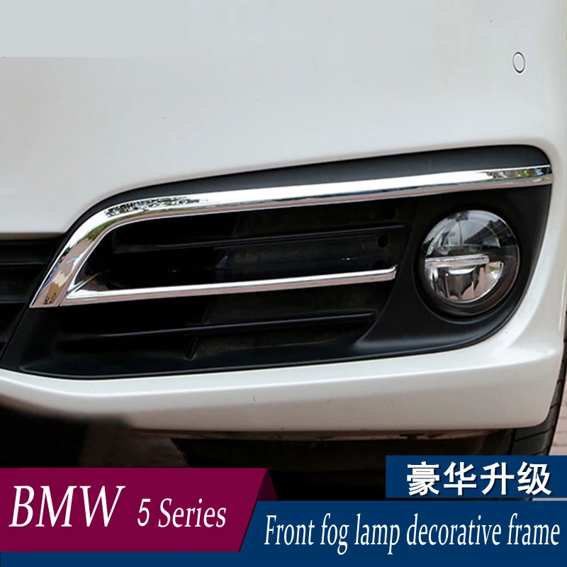 

Chrome Car styling Front Fog Light Lamp Eyebrow Eyelid Stripe Cover Trim Decoration Sticker For BMW 5 Series F10 F18 Accessories