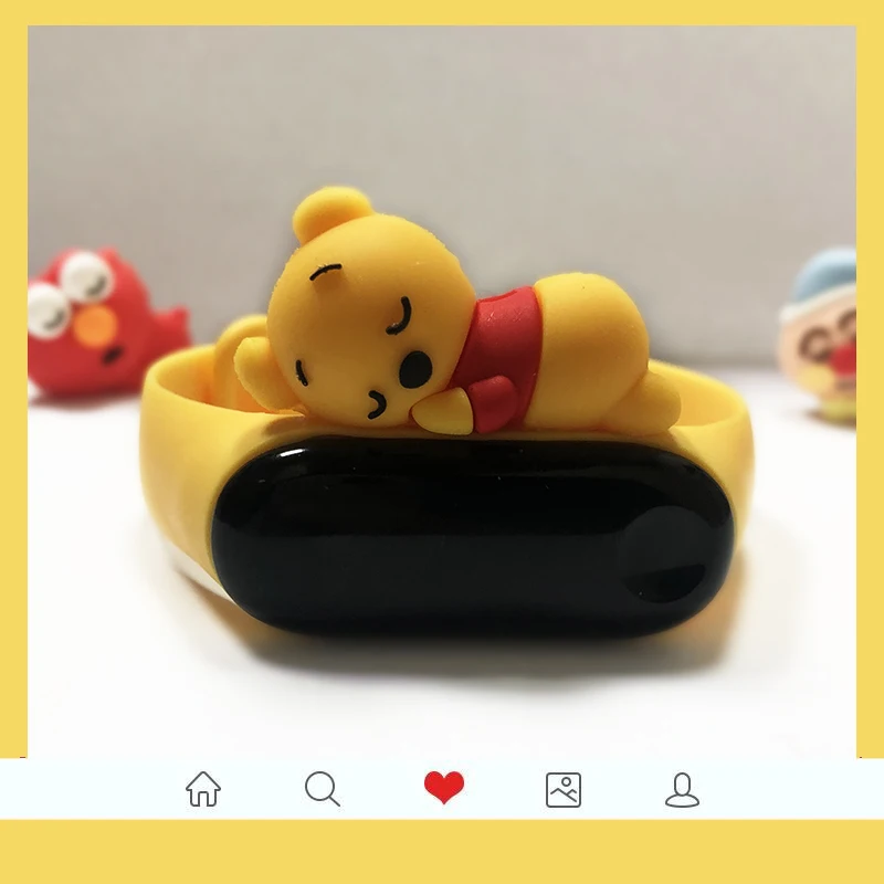 Winnie the Pooh Милый mi band 4 ремешок сменный силиконовый mi 4 band ремни игрушка my band 3 ремешок для xiaomi mi band 3/4 аксессуары для браслетов - Цвет ремешка: Winnie the Pooh