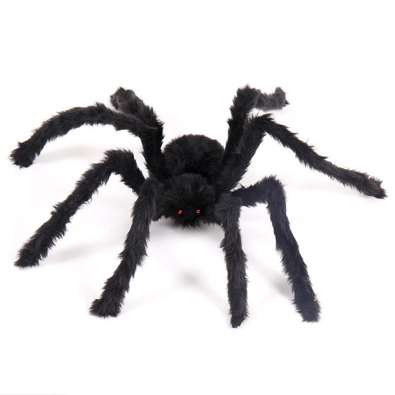 

Украшение для дома на Хэллоуин, 50 см, черный паук, регулируемые ножки, гигантские животные, домашний реквизит, внутренний и наружный декор, д...