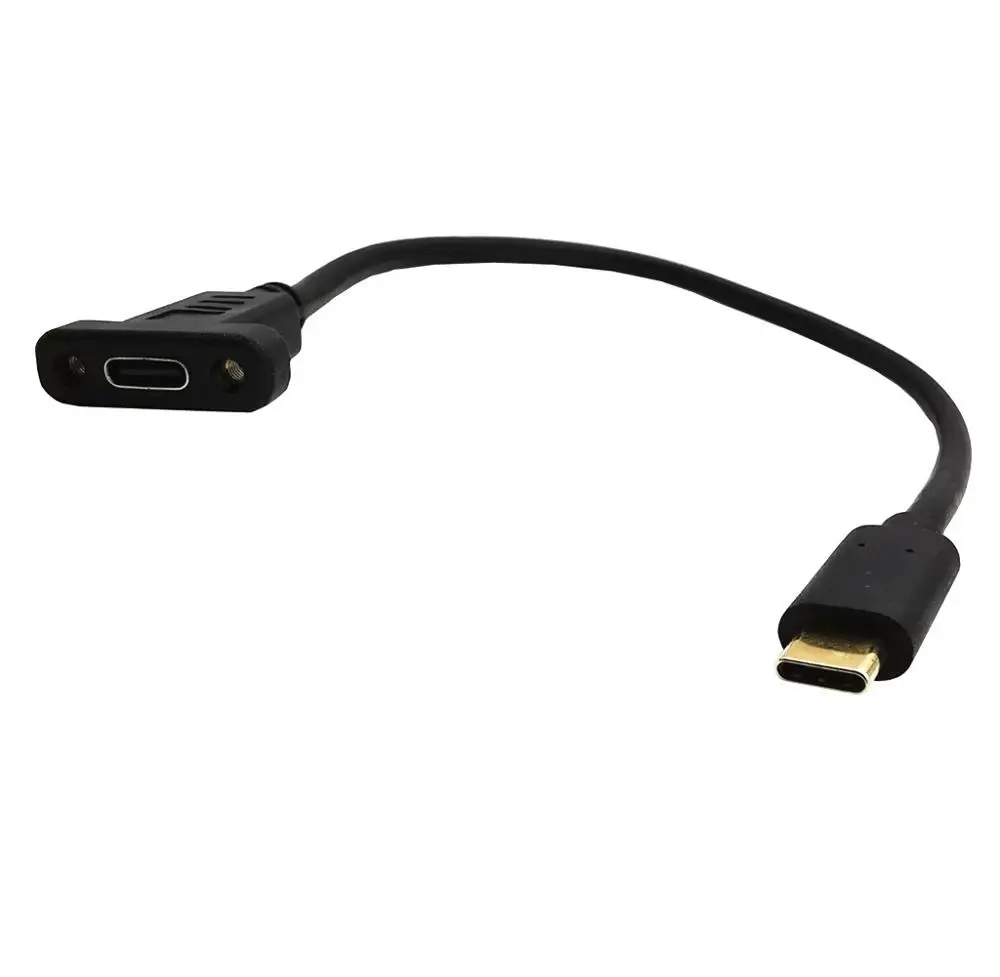 USB-C USB 3.1 Type C Male to Female Extension Data &amp Charging Cable with Panel Mount Screw 30cm | Электроника