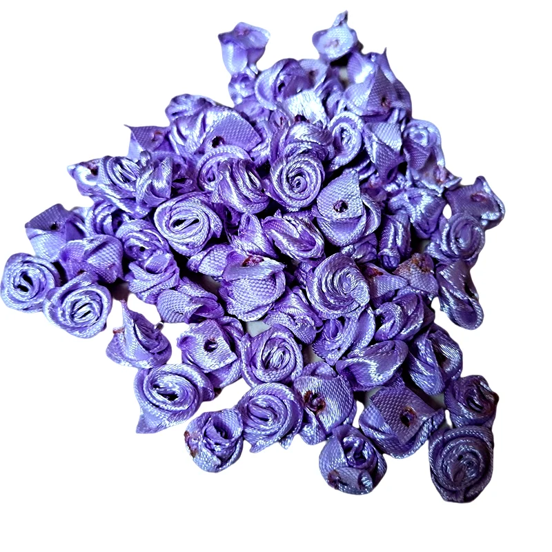 Фиолетовая лента ручной работы HL 100 шт. розы цветы свадебное украшение поделки