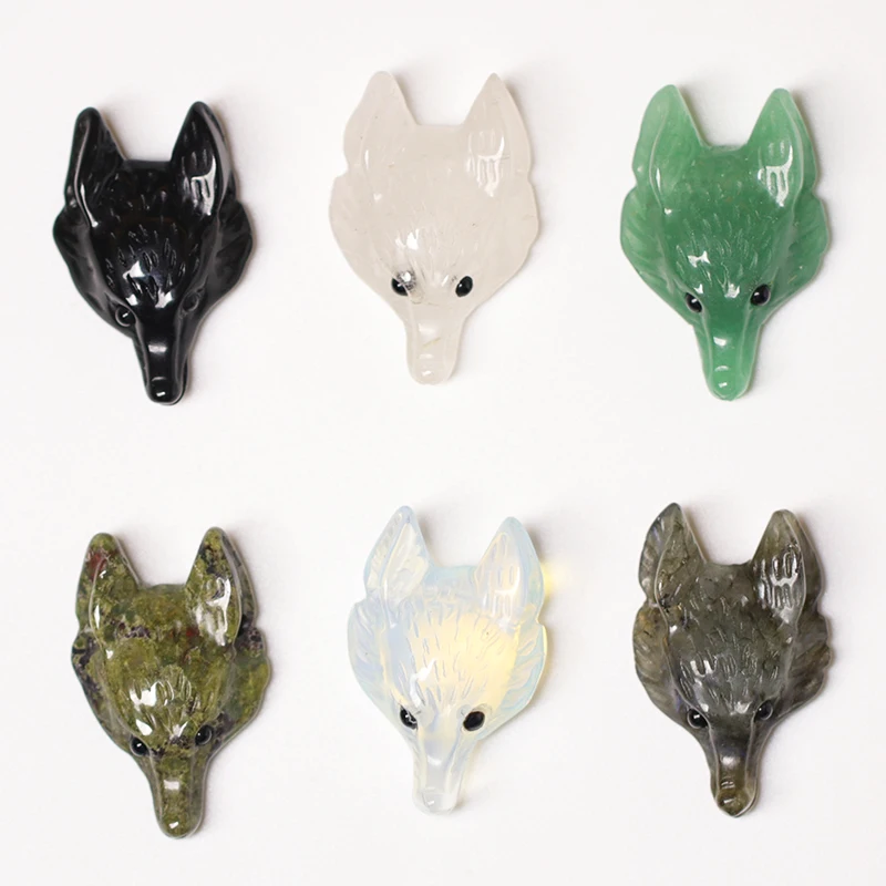 Натуральный кварцевый кристалл подвеска в виде волчьей головы аксессуары