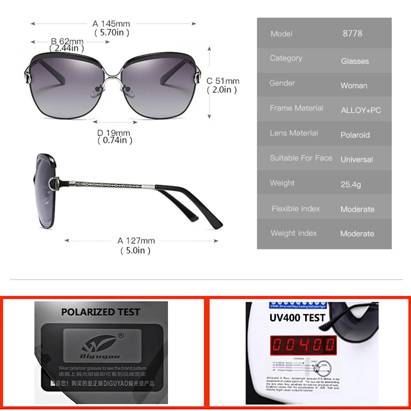 Женские поляризованные солнцезащитные очки DIGUYAO женские круглые с градиентными