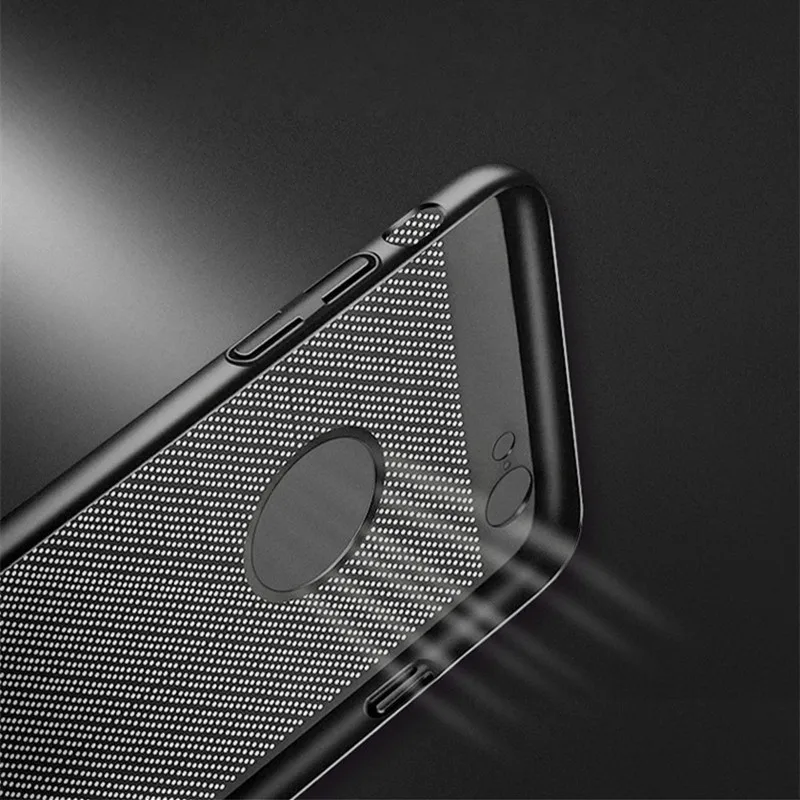 Роскошный Ультратонкий чехол для телефона iPhone 6 6S 7 8 Plus сетчатый Матовый Жесткий с