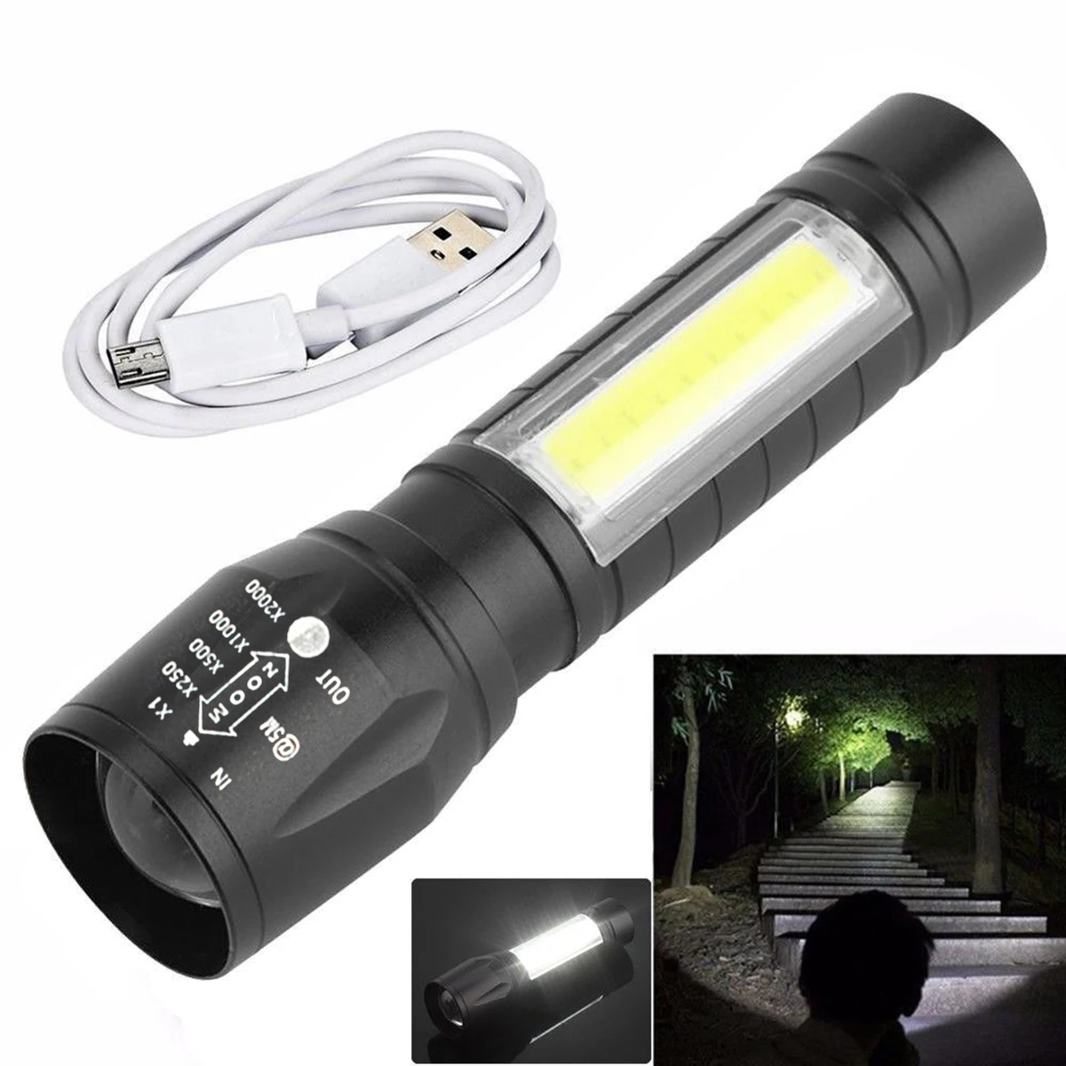 

Portable LED Work Light Mini Flashlight Rechargeable Camping Lamp USB Charging