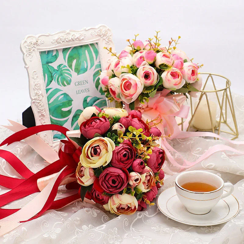 

Wedding bride holding flowers wedding photo shooting simulation holding flowers wedding gypsophila rose ball