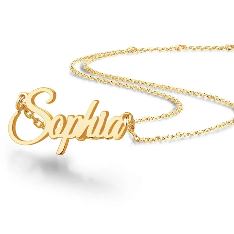 Ожерелья из нержавеющей стали с надписью имя пары на заказ подвески до ключиц