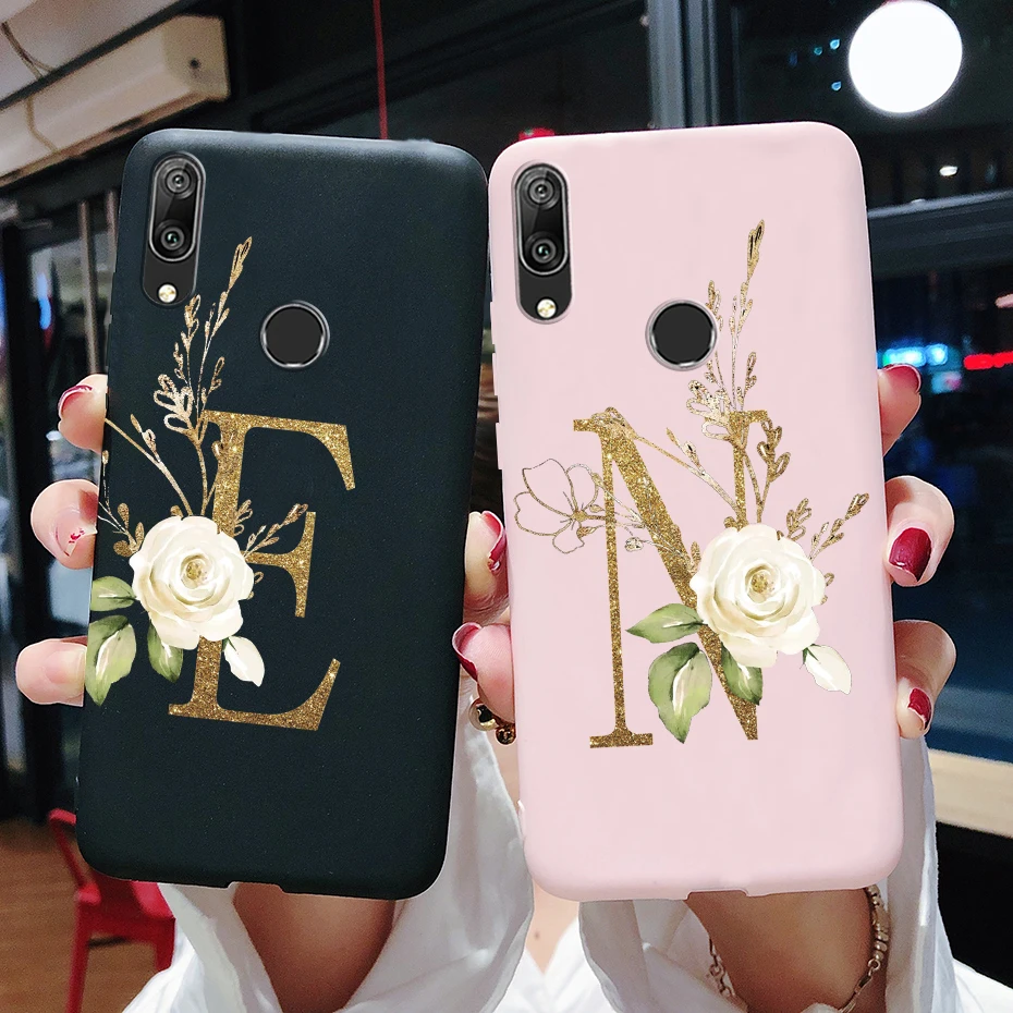 

For Huawei Y7 Y7 Prime Pro 2019 Case Cute Letters Soft Slim Silicone Phone Back Cover Cases For Huawei Y7 Y 7 2019 DUB-LX1 Case