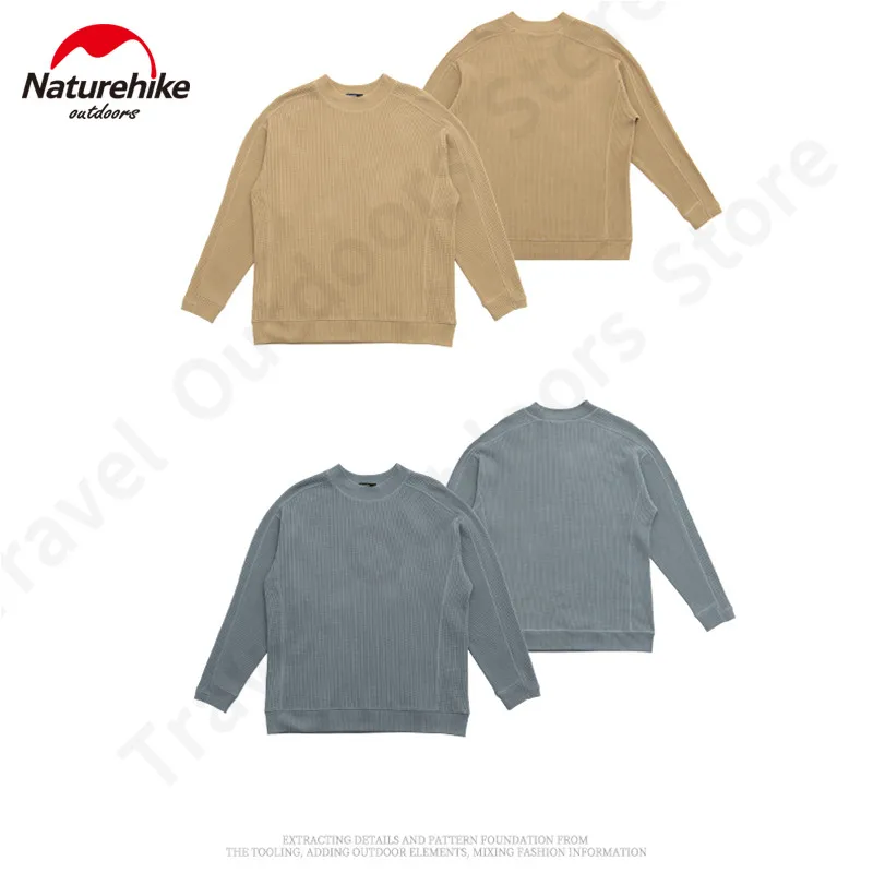 

Naturehike 700g Waffle Crew Neck Long Sleeved Clothes Man/Women Fashion Leisure Autumn Winter Solid Color Jacket Outdoor Travel