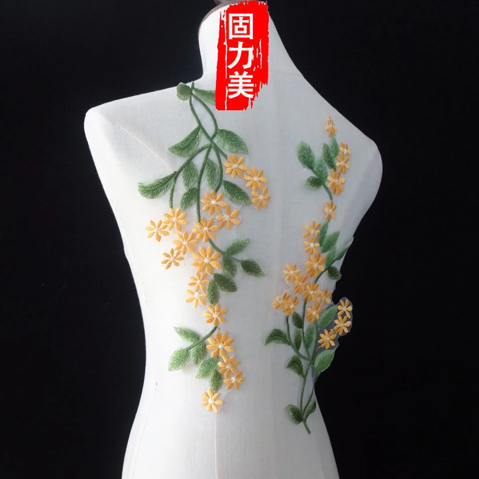 Аппликация кружевная оранжевая/красная для шеи 3 пары | Дом и сад