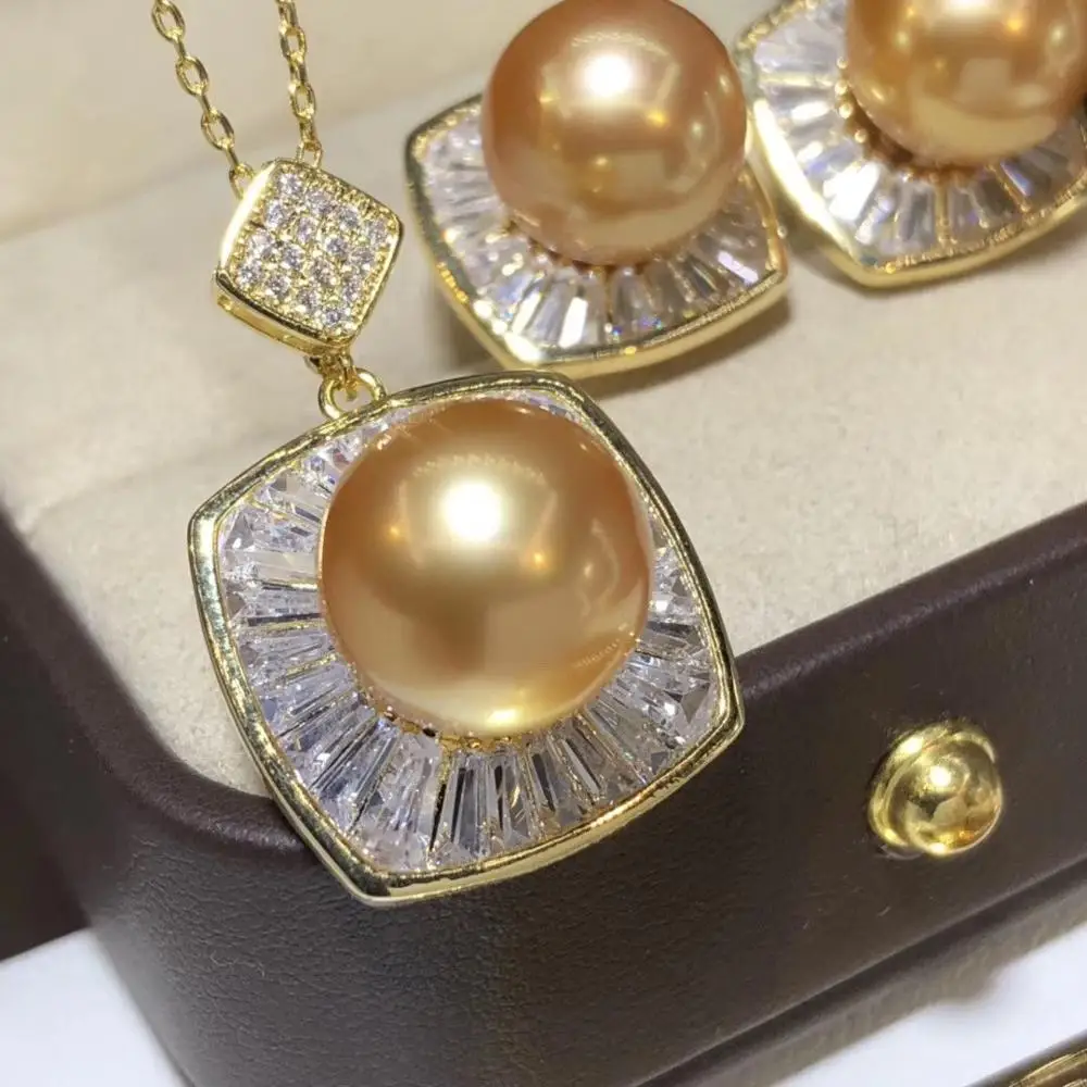 Женский жемчужный комплект D511 ювелирное изделие круглой формы 8-12 мм из