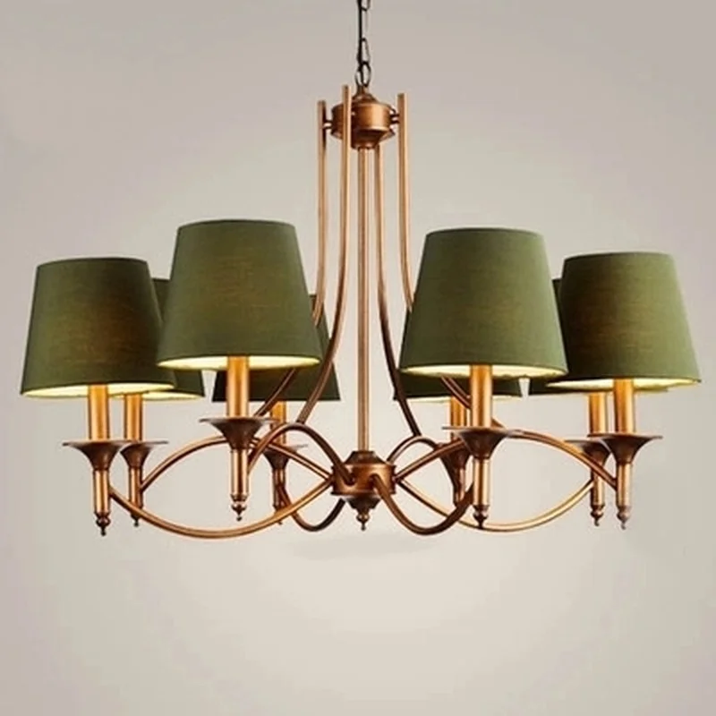 Американские бронзовые металлические светодиодные люстры осветительные