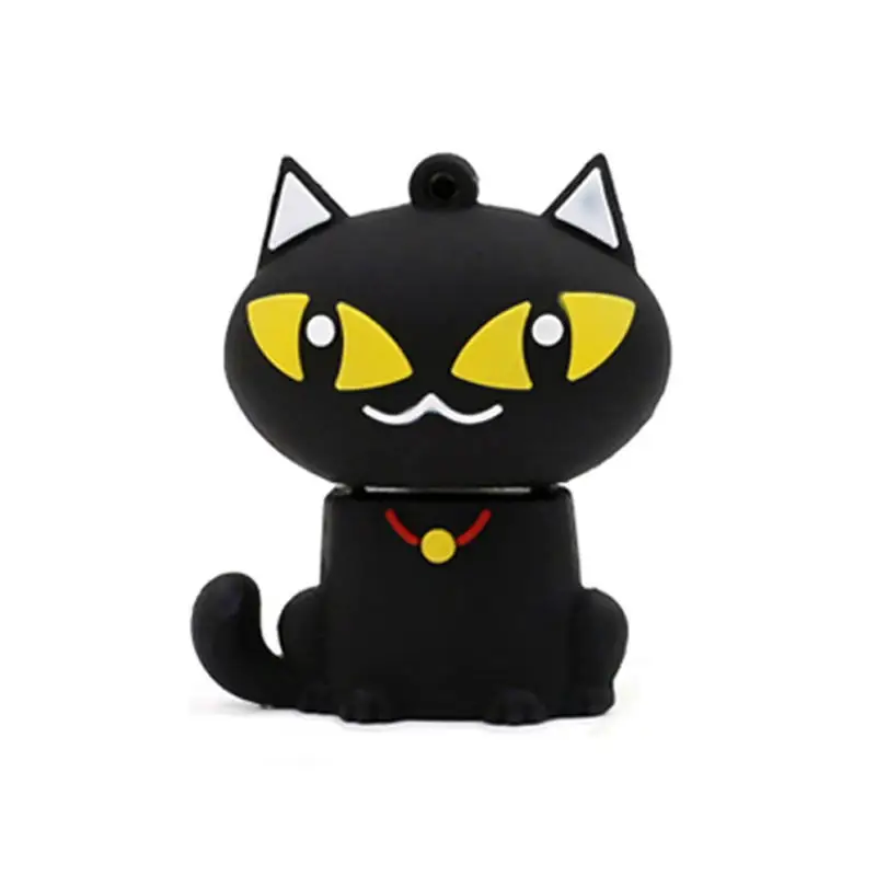 Мультфильм животных флеш-накопитель 4 GB/8 GB/16 GB/32 GB/64 GB 128GB с черными котиками и usb