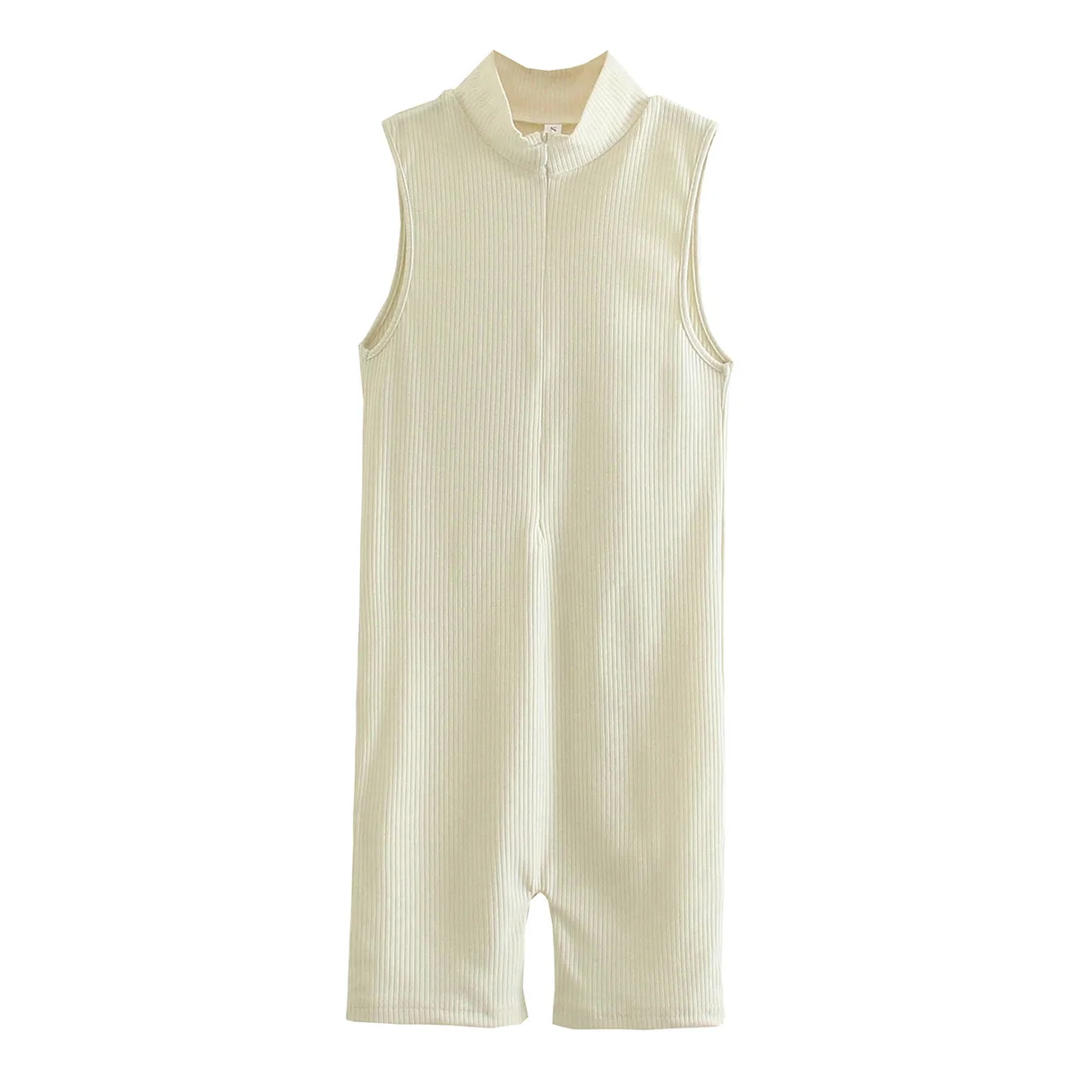 

2021 New Women Knitted Jumpsuit Sleeveless Zip Playsuits Elegant High Fashion Chic Lady Woman Jumpsuit Outfits