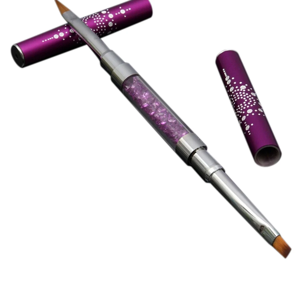

3 Styles 2in1 Acrylic UV Gel Crystal Rhinestone Polish Flat Painting Drawing Builder Brush Pen Nail Art Manicure Tools DIY Salon