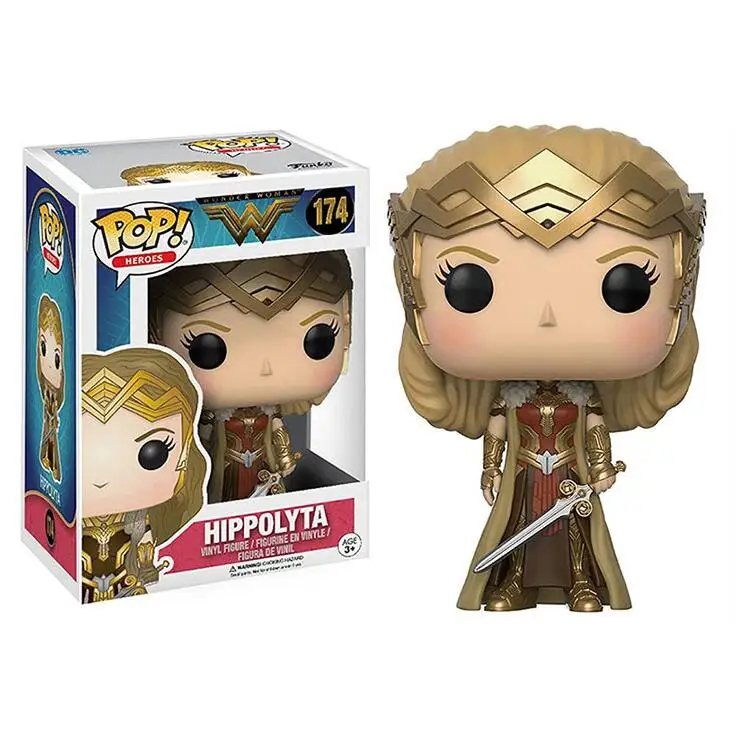 Funko Pop Подарки для женщин куклы Лига мира флэш чудо-женщина Аквамен Брюс Уэйн аниме детская игрушка - Цвет: with box174