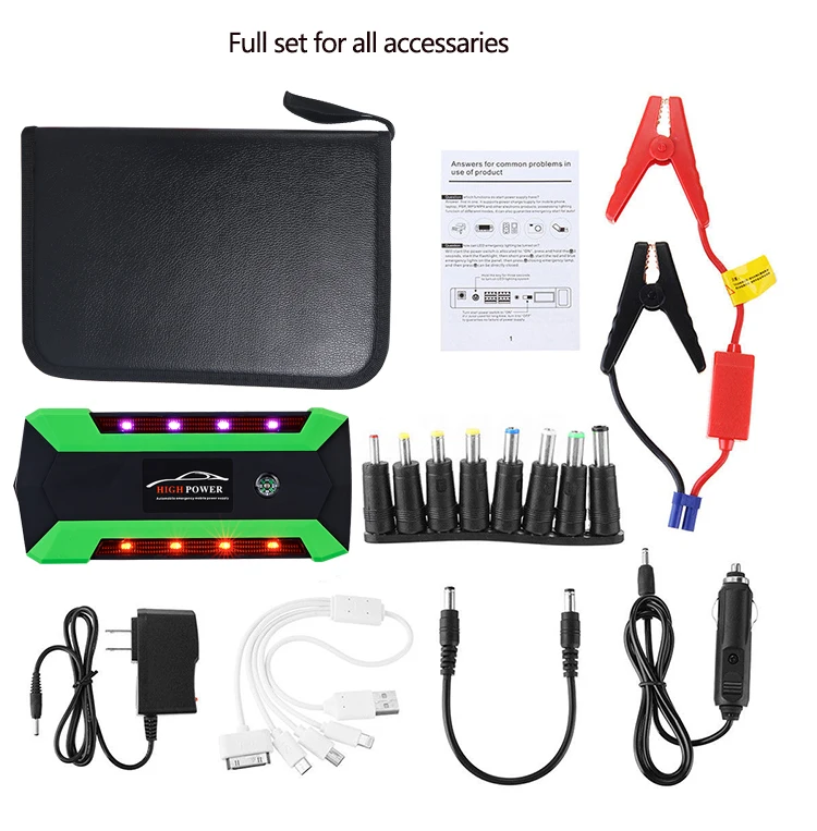 12V 4USB высокое Мощность автомобиля Батарея Зарядное устройство запуска автомобиля Перейти темы Booster Мощность банка комплект для авто пусковое устройство инструменты