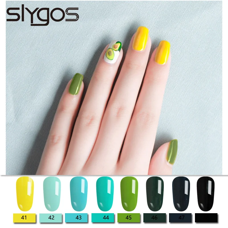 SLYGOS 10ML Lemon Yellow Forest Green Soak Off UV Gel Polish Purple Series Long Lasting Pure Color Nail Varnish Manicure | Красота и