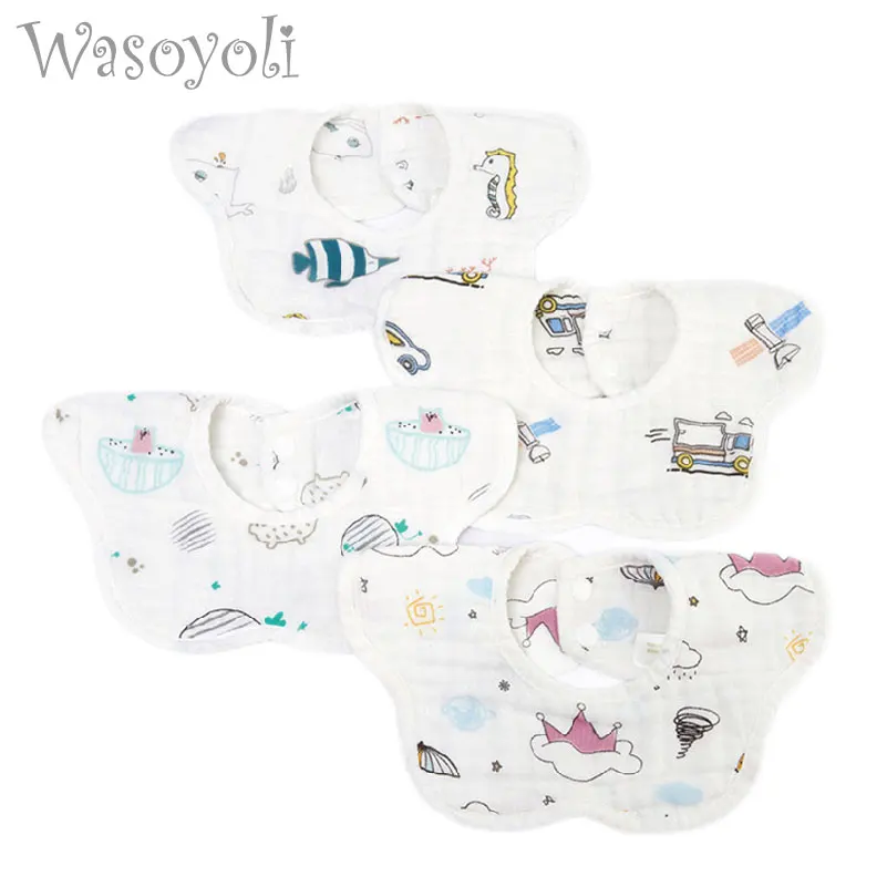 1 шт. нагрудник с цветочным принтом васойоли 8 слоев одежда для отрыва 26*29 см