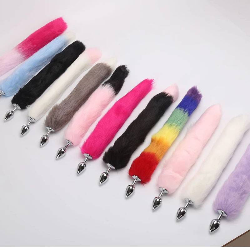 Matching Artificial Hair Female Anal Masturbation Device Anal Plug Toy Adult