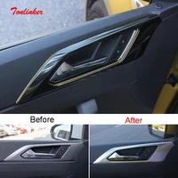tonlinker interior car door handlebowl cover sticker for volkswagen polo 2019 car styling 4 pcs stainless steel cover sticker