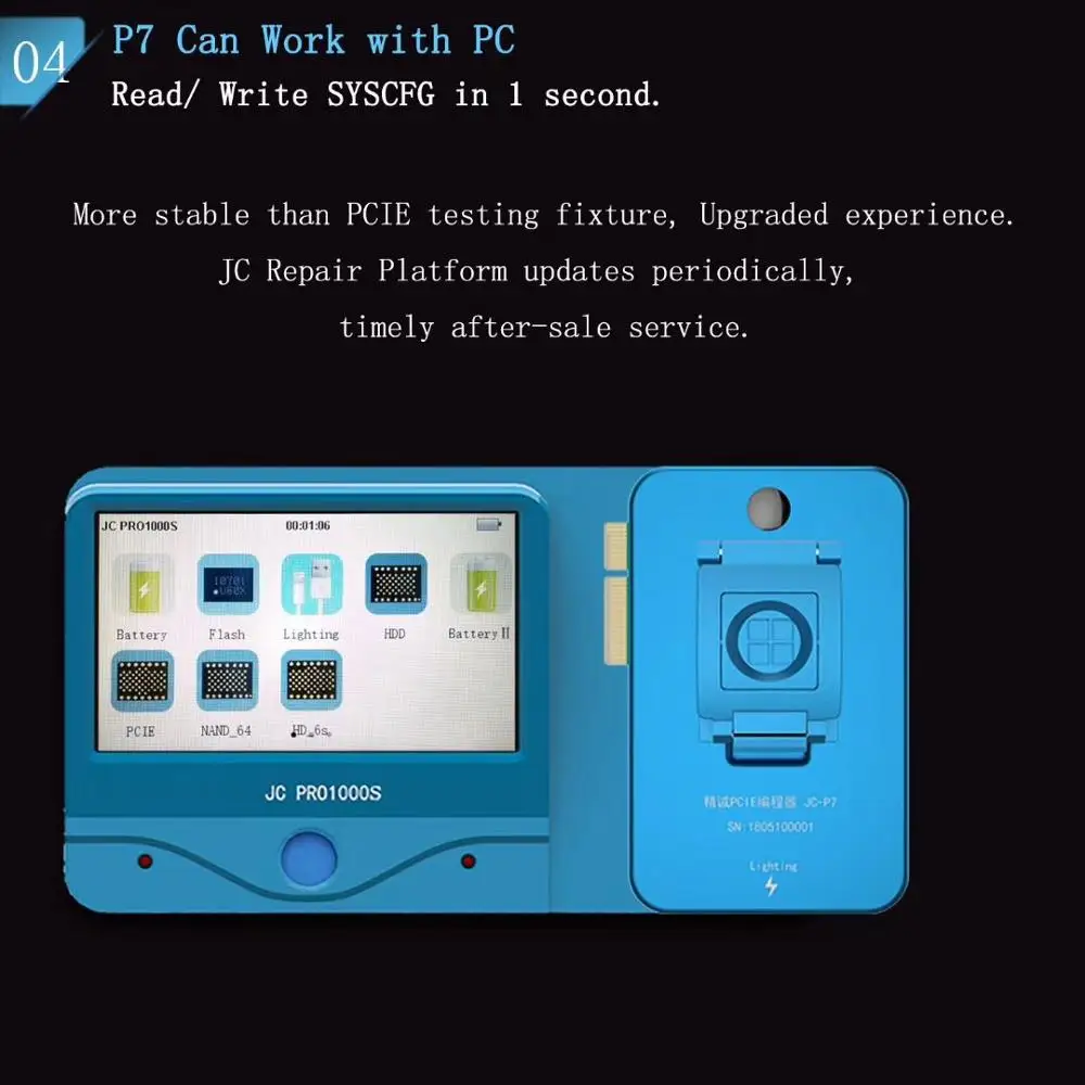 Система тестирования JC Pro1000S PCIE NAND для iPhone 8/8 plus/X/7/6s|Интегральные схемы| |