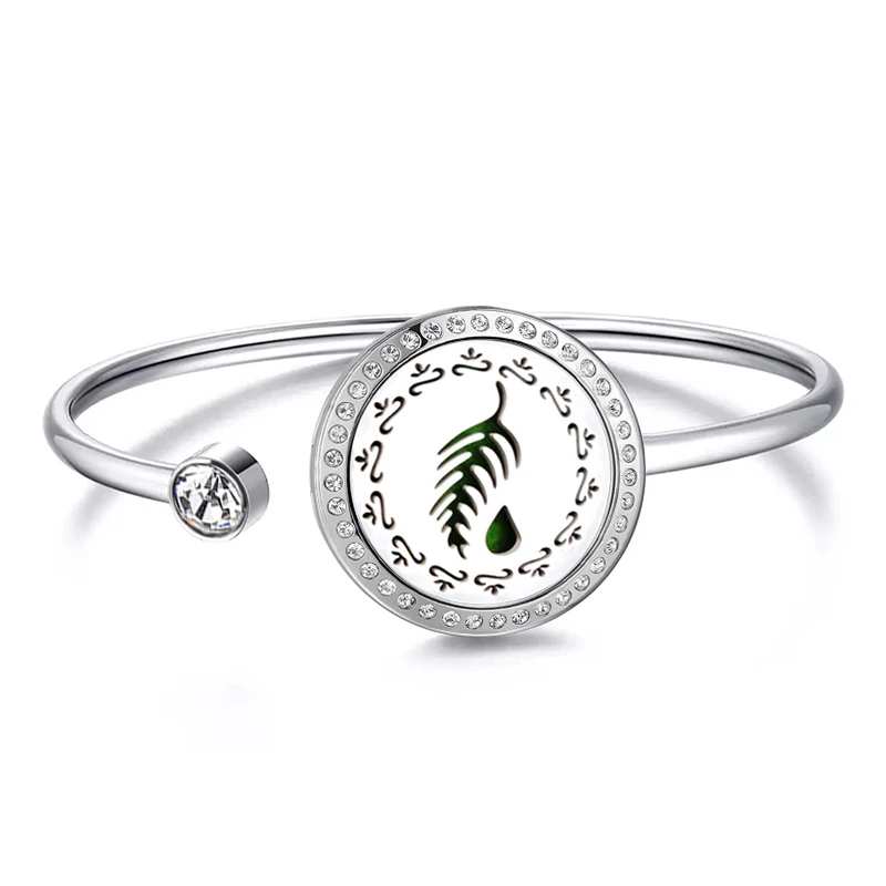 25mm with Crystals Снег 25 мм магнит Арома медальон из нержавеющей стали ароматерапия с основными типами масел браслет с медальоном может вихнуть вверх и вниз - Окраска металла: 25mm with Crystals