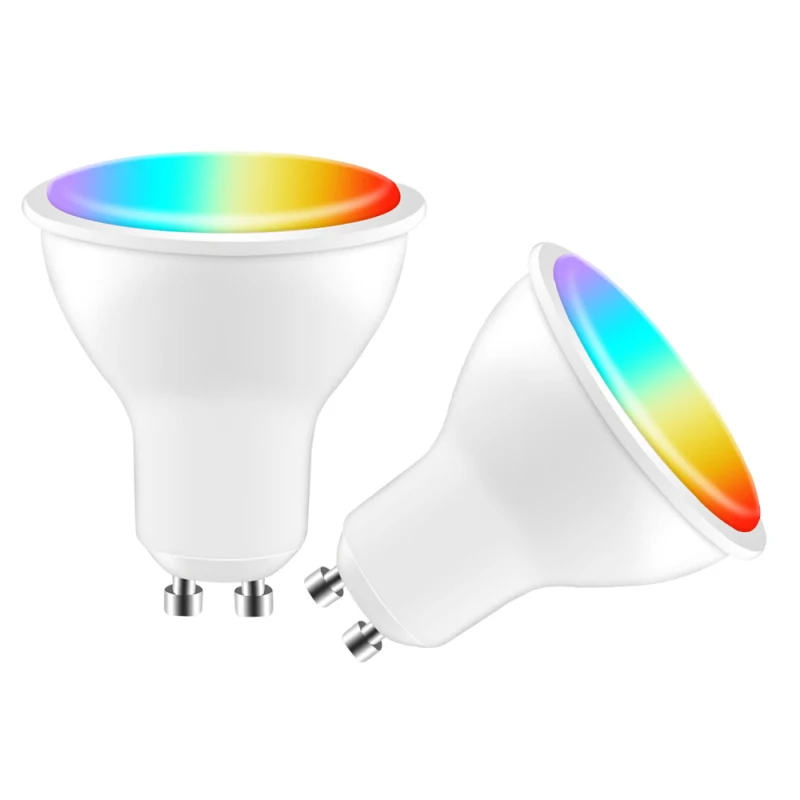 

4/5/6pcs Wifi Smart Gu10 LED Light Bulb Spotlight Tuya/smart Life APP 4W RGBCW Voice Control Work With Alexa Google Smart Home