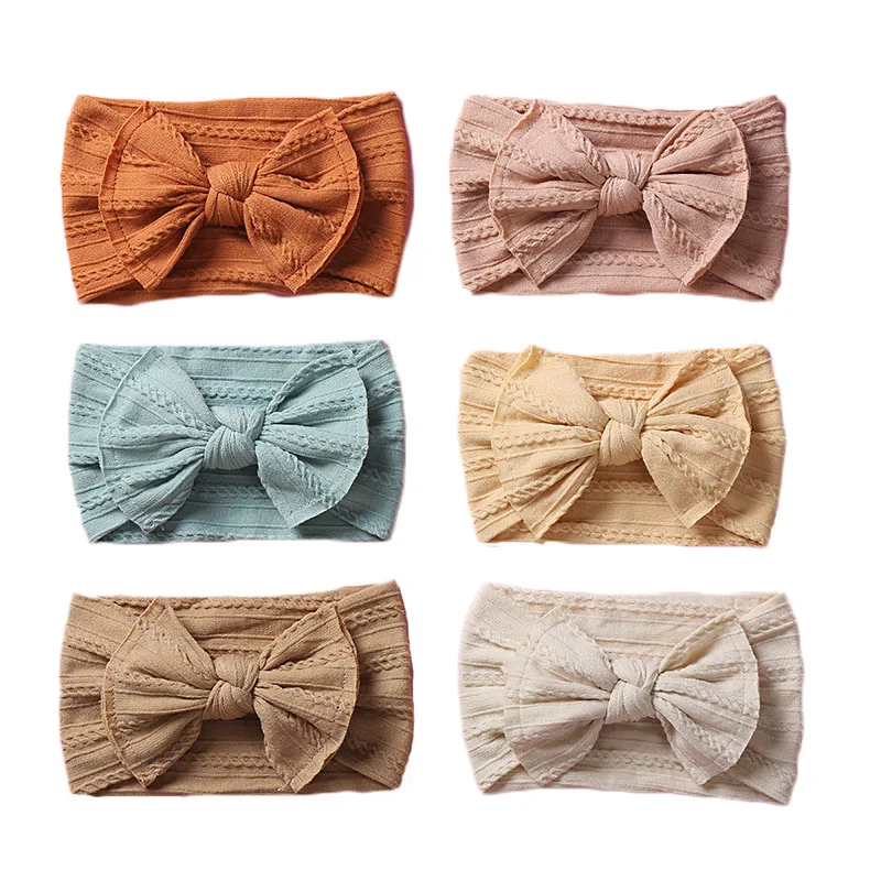 10 шт оптовые продажи. Детские эластичные кабели повязка с бантом Повязка-тюрбан