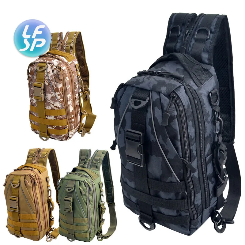 Enlarge Crossbody Multifunction Fishing Bag Waterproof Tactical Backpack Climbing Outdoor Shoulder Sports Chest Bag For Men Women