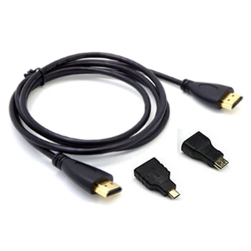 3 в 1 HDMI Mini & Micro V1.4 адаптер кабель черный м|Кабели VGA| |