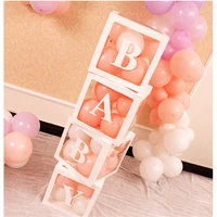 baby shower decorations boy girl 12inch transparent box and balloon air first 1st birthday wedding party decor