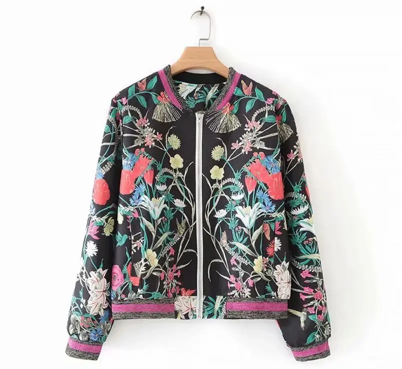 HCBLESS/Женская Осенняя Новинка 2019 года куртка на молнии с принтом модная женская |