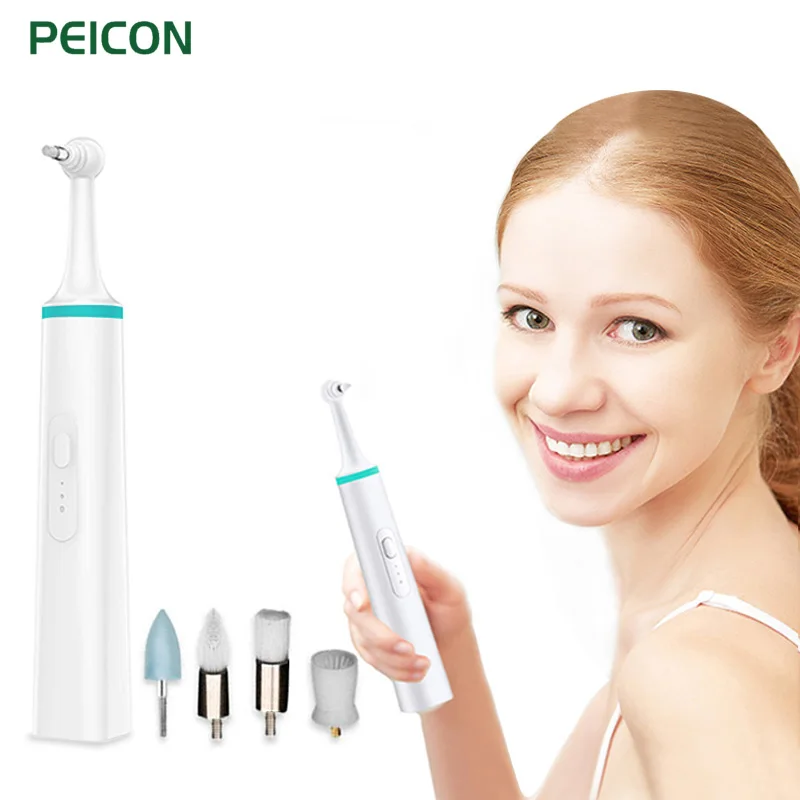 

Electric Tooth Polisher Dental Stain Tartar Remover Plaque Remover with 4 Polishing Heads Portable Oral Whitening Teeth Cleaner
