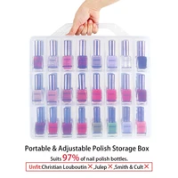nail polish organizer holderportable universal clear double side organizer and thread storage case for 48 bottles adjustable
