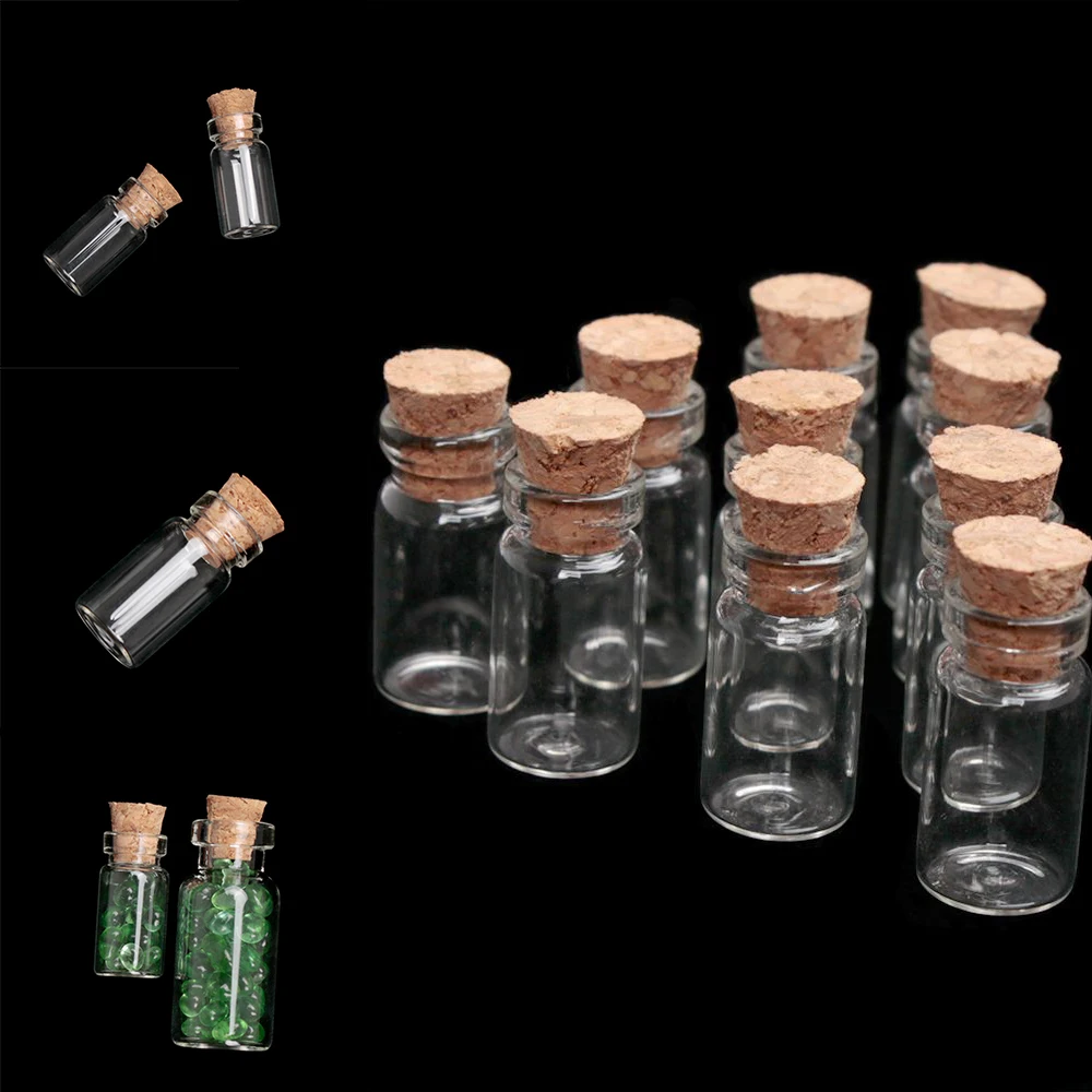 

10Pcs 1/3/5/10/15/20ml Christmas Wish Bottles Small Empty Clear Glass Bottles Vials For Holiday Wedding Home Decoration Gifts