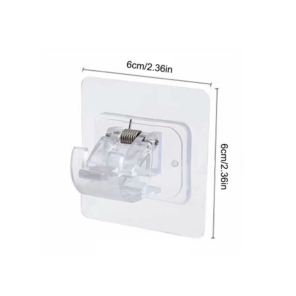 

2Pcs Curtain Rod Bracket Hooks Seamless Adjustable Clear Wall Bracket Self Adhesive Rods Hanger For Home Bearing Curtain Hooks