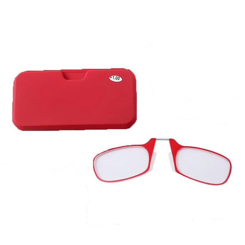 

Mini Nose Clip Thin Portable Reading Glasses with Phone Stands Glasses Case Mini Wallet Optics Eyewear +1.0 +1.5 +2.0 +2.5 +3.0