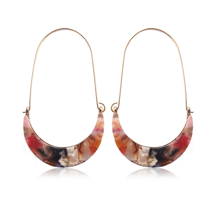 Модные леопардовые серьги Cpop в виде полумесяца для женщин акриловые висячие из