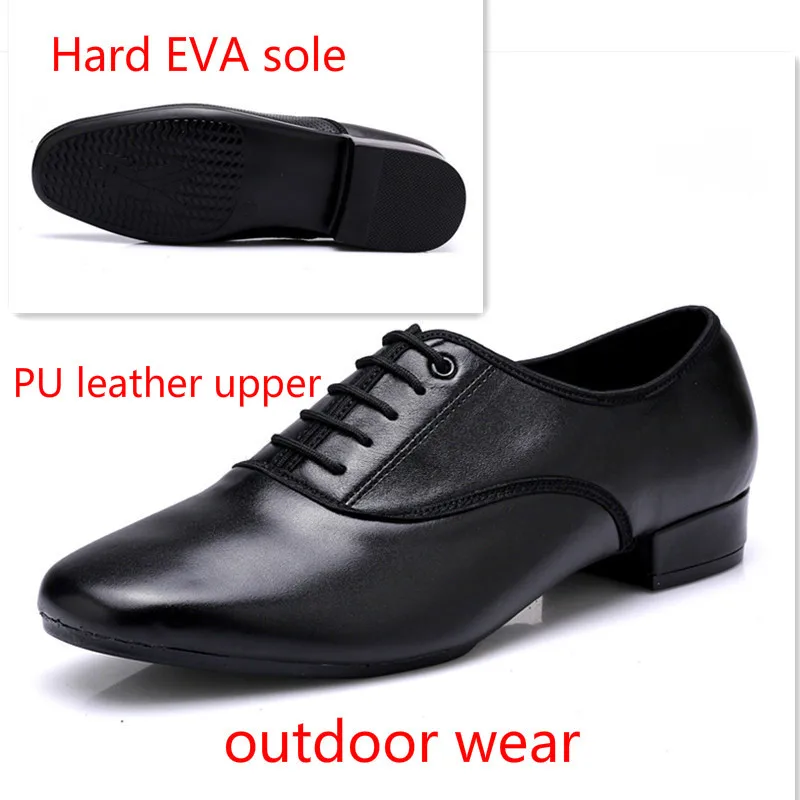 Leather hard sole Мужская обувь для латинских бальных танцев, оксфорды, 3 см, низкий каблук, Chacha, обувь для современных танцев размера плюс, обувь для танго, бальных танцев, кроссовки - Цвет: Leather hard sole